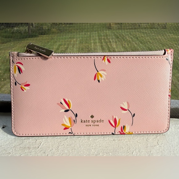 Kate Spade Pink Floral Wallet/card Case NWOT - Picture 1 of 15